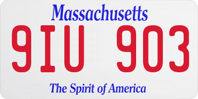 MA license plate 9IU903