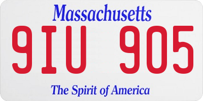 MA license plate 9IU905