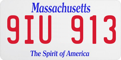 MA license plate 9IU913