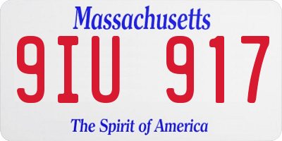 MA license plate 9IU917