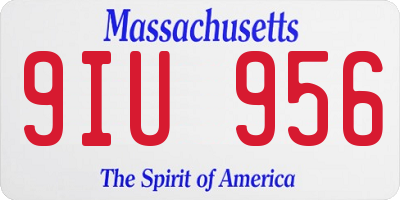 MA license plate 9IU956