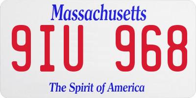 MA license plate 9IU968