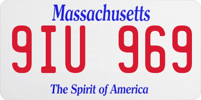 MA license plate 9IU969
