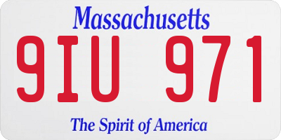 MA license plate 9IU971