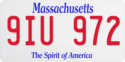 MA license plate 9IU972