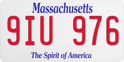 MA license plate 9IU976