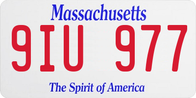 MA license plate 9IU977