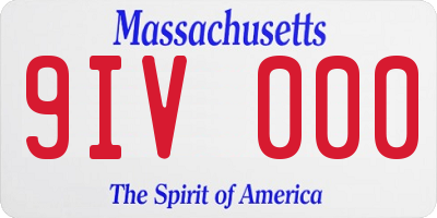 MA license plate 9IV000