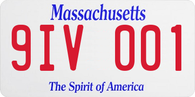 MA license plate 9IV001