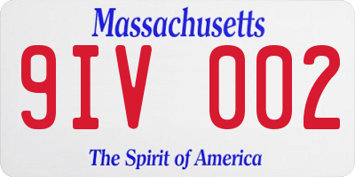 MA license plate 9IV002