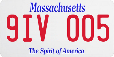 MA license plate 9IV005