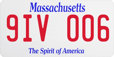 MA license plate 9IV006