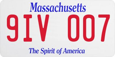 MA license plate 9IV007