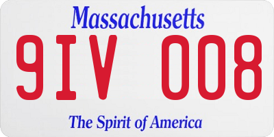 MA license plate 9IV008