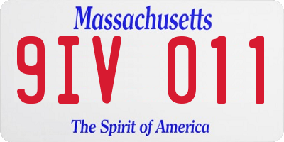 MA license plate 9IV011