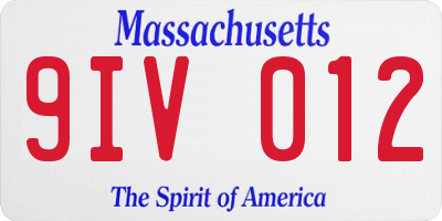 MA license plate 9IV012