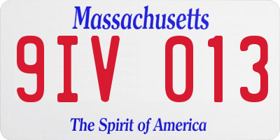 MA license plate 9IV013