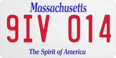 MA license plate 9IV014