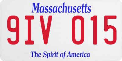 MA license plate 9IV015