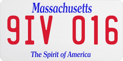 MA license plate 9IV016