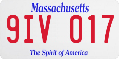 MA license plate 9IV017