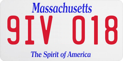 MA license plate 9IV018