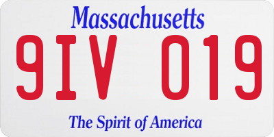 MA license plate 9IV019