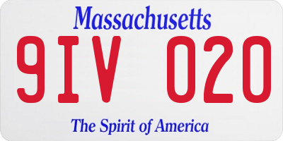 MA license plate 9IV020