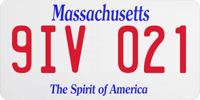 MA license plate 9IV021