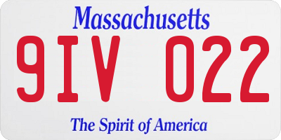 MA license plate 9IV022
