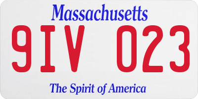 MA license plate 9IV023