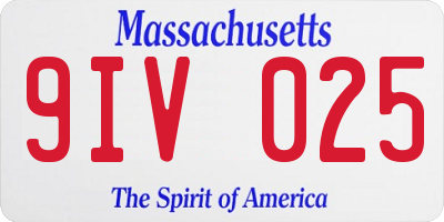 MA license plate 9IV025