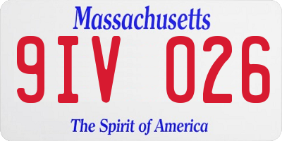 MA license plate 9IV026