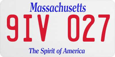 MA license plate 9IV027