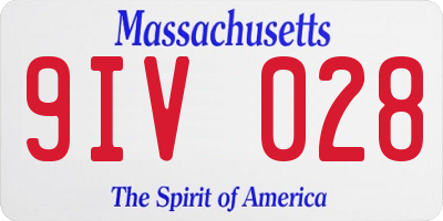 MA license plate 9IV028