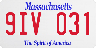MA license plate 9IV031