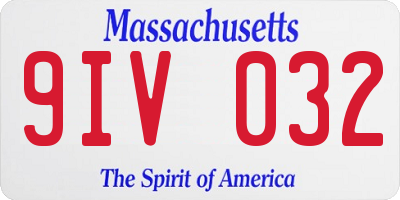 MA license plate 9IV032