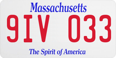 MA license plate 9IV033