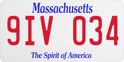 MA license plate 9IV034