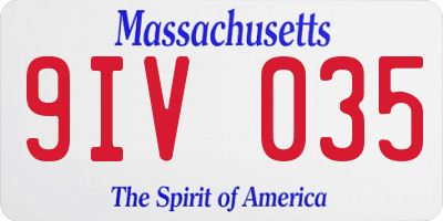 MA license plate 9IV035