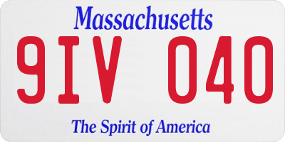 MA license plate 9IV040