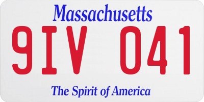 MA license plate 9IV041