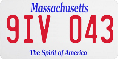 MA license plate 9IV043