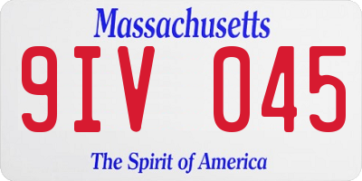 MA license plate 9IV045