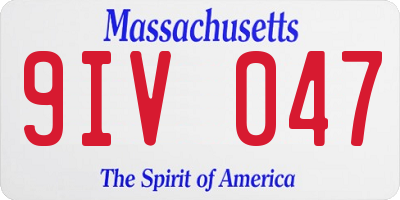 MA license plate 9IV047
