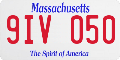 MA license plate 9IV050