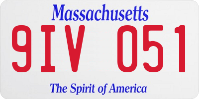 MA license plate 9IV051