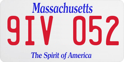 MA license plate 9IV052
