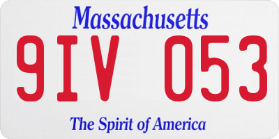 MA license plate 9IV053