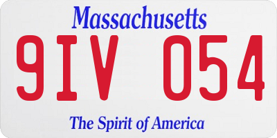MA license plate 9IV054